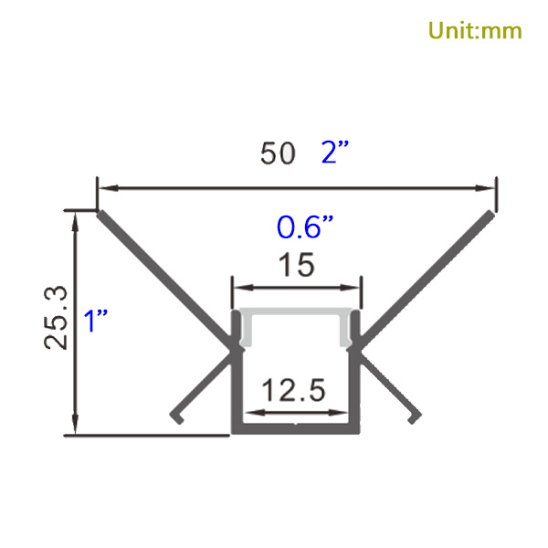 Aluminum Channel For Wall Corner Trim For 12mm LED Light Strips Aluminum Channel For Wall Corner Trim For 12mm LED Light Strips